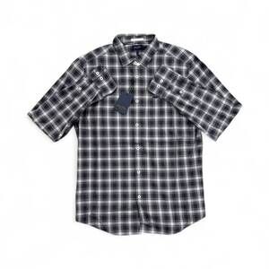 NEW GOODMAN men's long sleeve on point plaid in black ventura